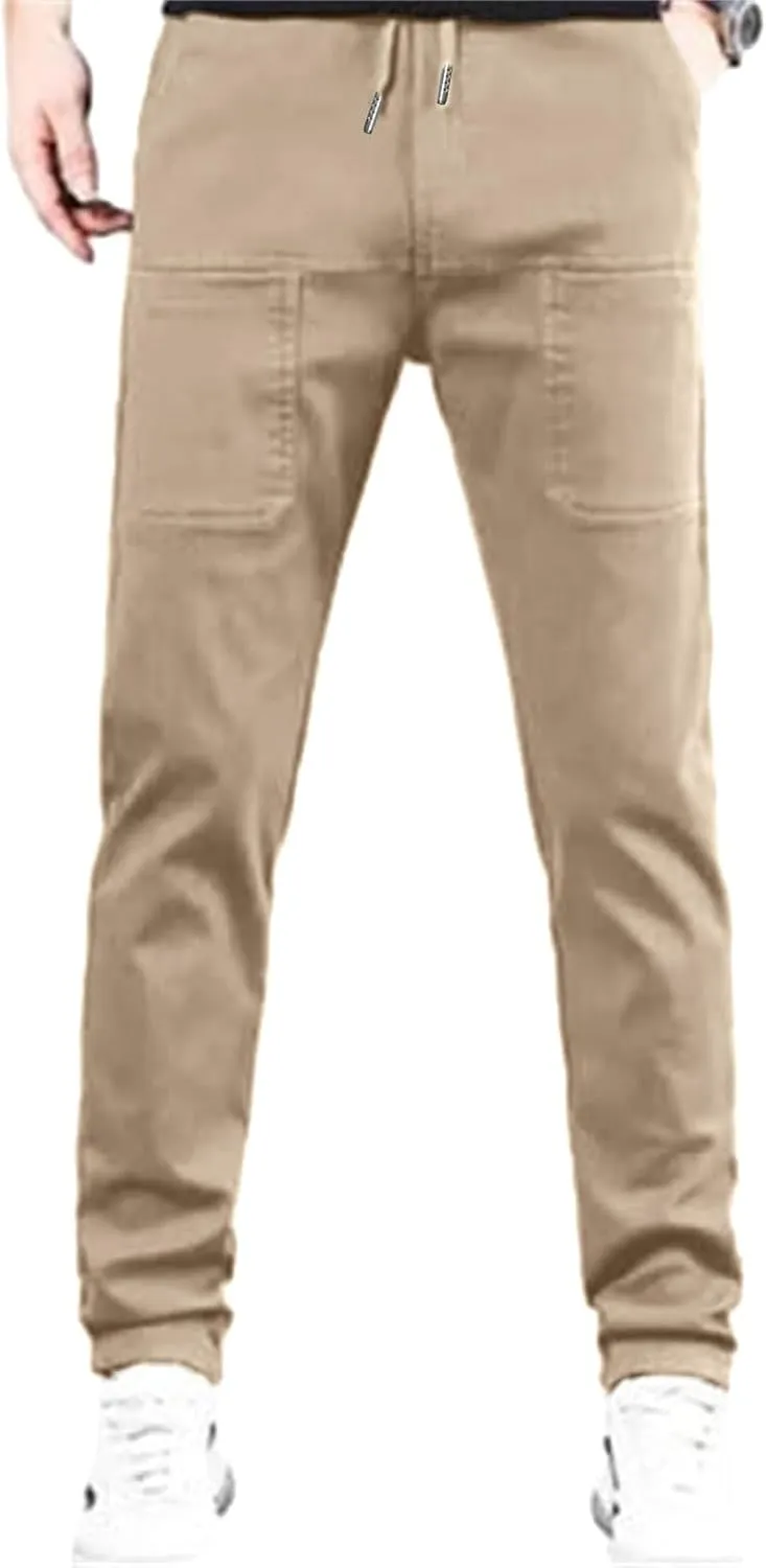 Men's Stretch Cargo Pants Lightweight Comfy Cargo Pants Multipants High Stretch Multi-Pocket Durable Cargo Pants