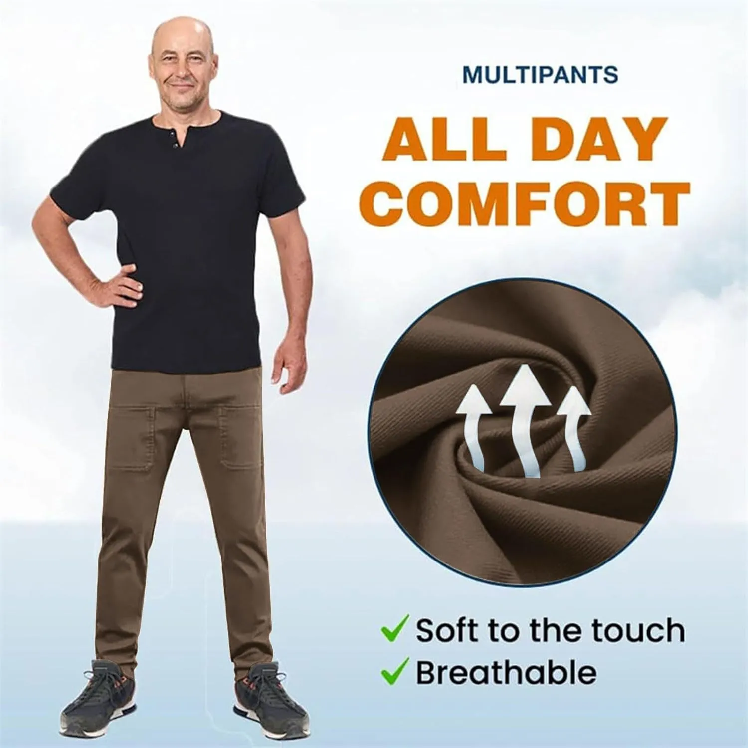 Men's Stretch Cargo Pants Lightweight Comfy Cargo Pants Multipants High Stretch Multi-Pocket Durable Cargo Pants
