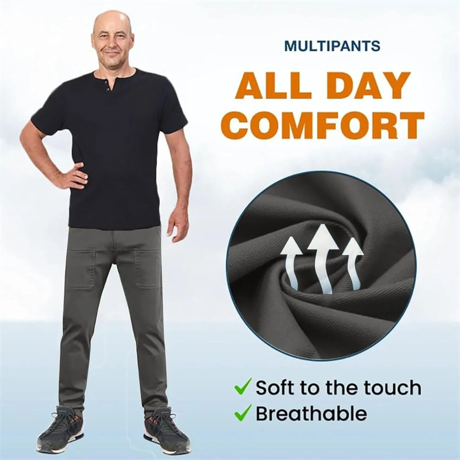 Men's Stretch Cargo Pants Lightweight Comfy Cargo Pants Multipants High Stretch Multi-Pocket Durable Cargo Pants