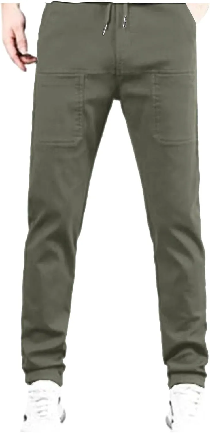 Men's Stretch Cargo Pants Lightweight Comfy Cargo Pants Multipants High Stretch Multi-Pocket Durable Cargo Pants