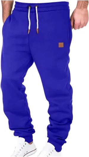 Mens Sweatpants Fleece Workout Joggers Lightweight Drawstring Cargo Pants Tapered Athletic Pants with Pockets