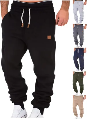 Mens Sweatpants Fleece Workout Joggers Lightweight Drawstring Cargo Pants Tapered Athletic Pants with Pockets
