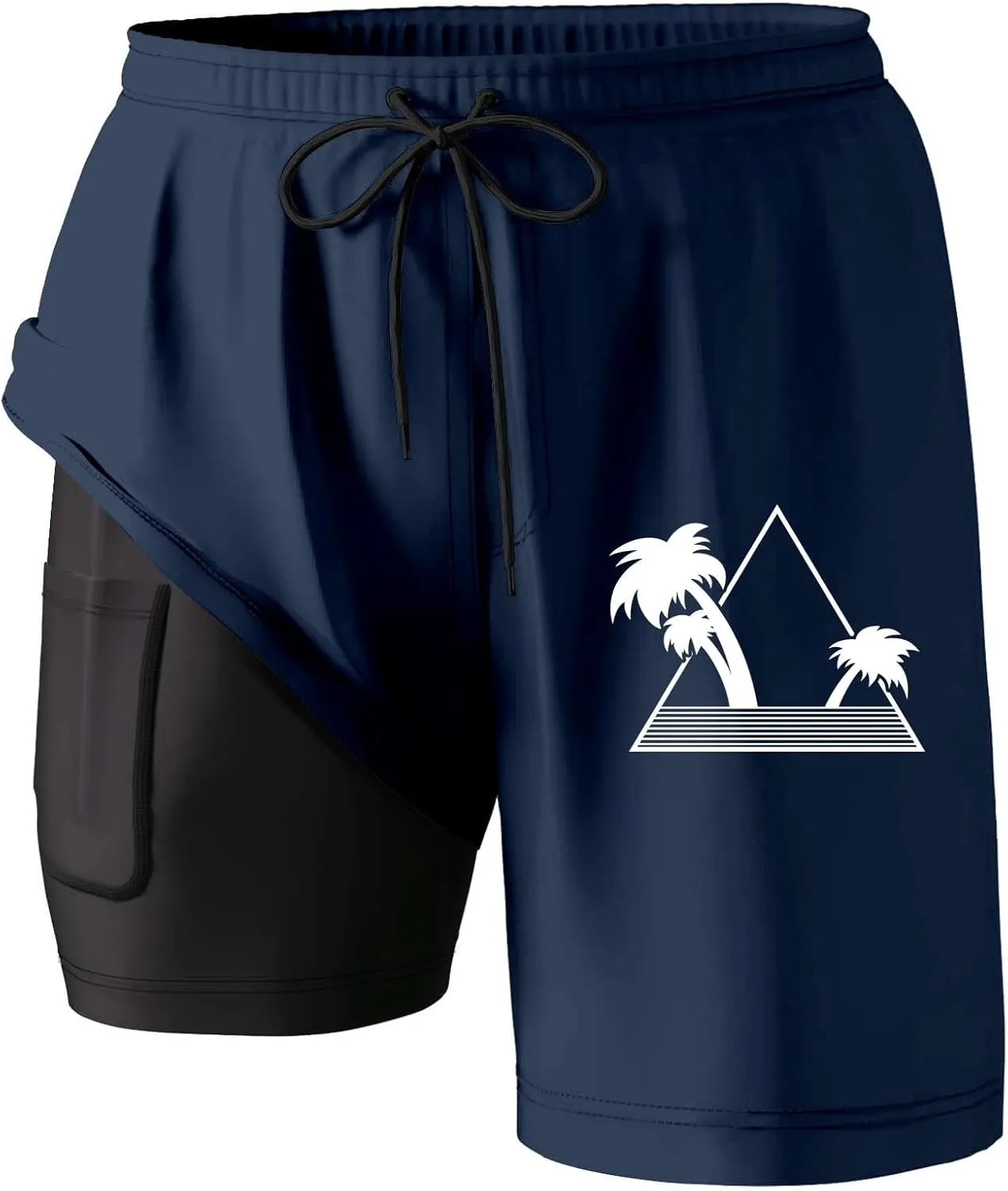 Men's Swim Trunks with Compression Liner 9 Inch Quick-Dry 7" Swimming Trunks Summer Swiming Shorts with Pockets