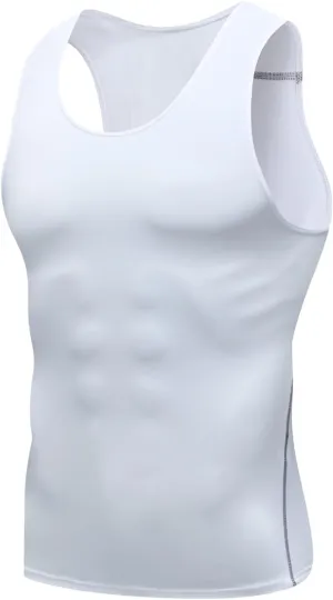 Men's Tank Tops Slim Fit Stretch Gym Bodybuilding Muscle Shirt Vests Summer Quick Drying Tights Sport Workout Shirts