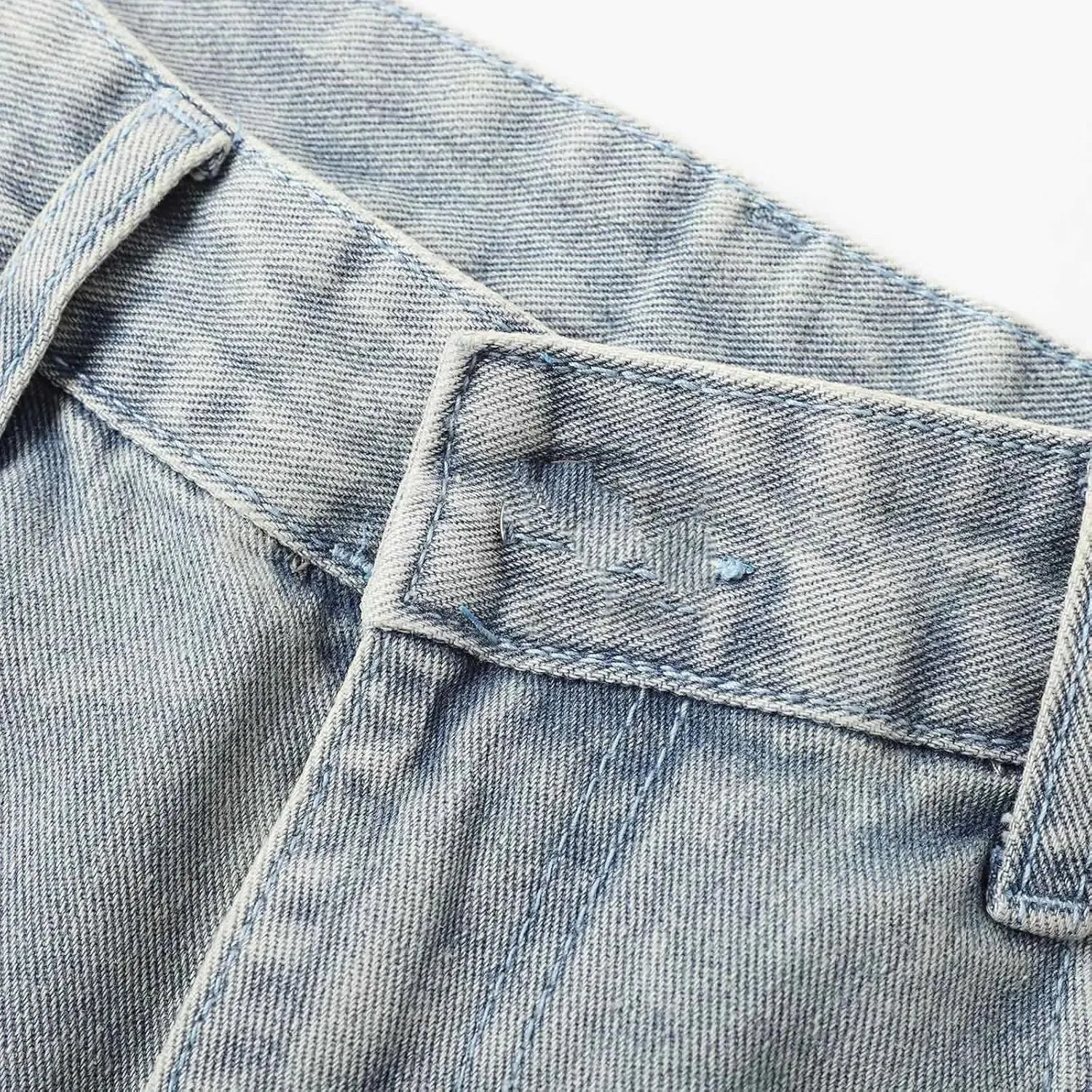 Men's Vintage Baggy High Waist Jeans Motion Relaxed Straight Jean with Pockets