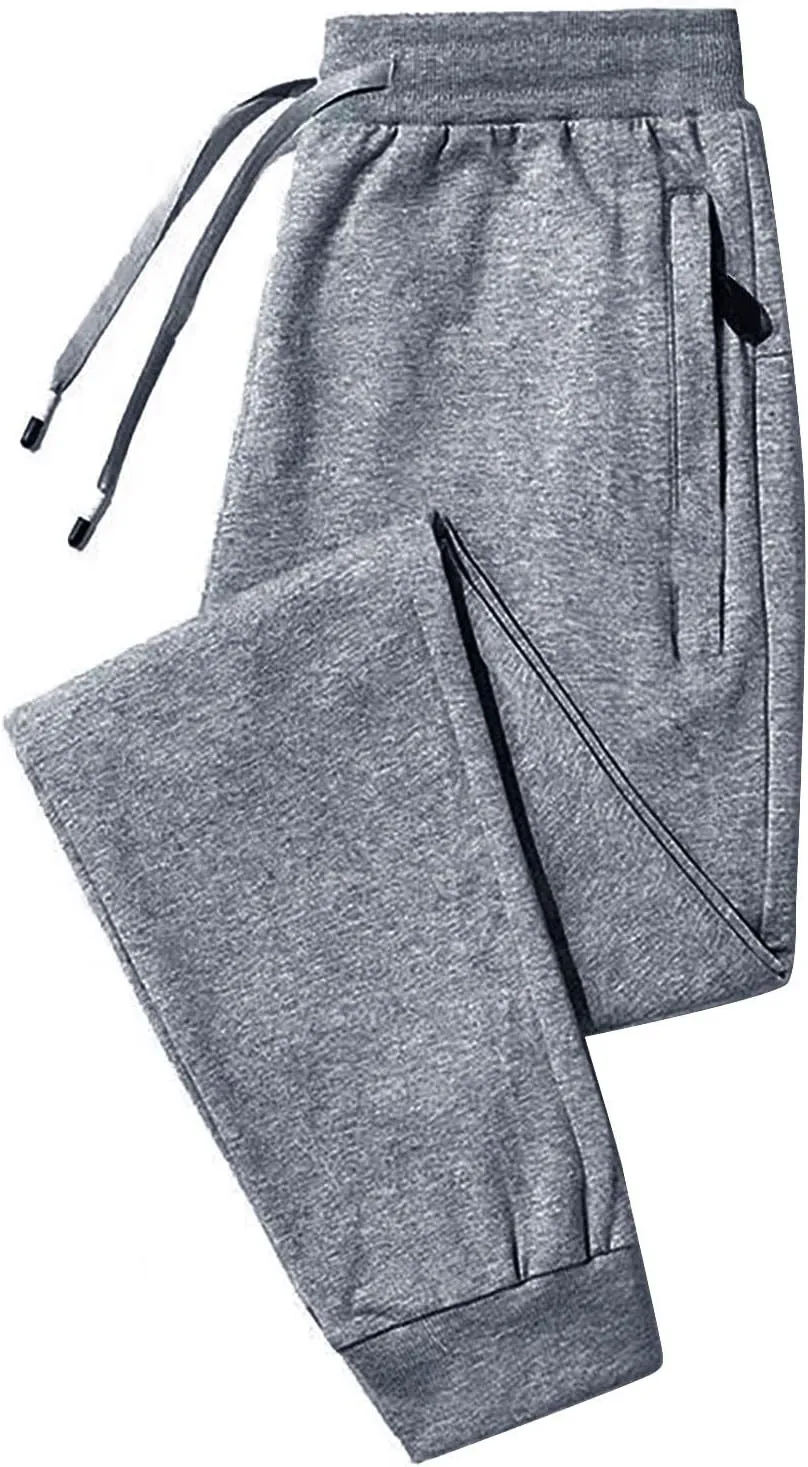 Mens Winter Warm Fleece Pants Sherpa Fleece Lined Jogger Pants Sweatpants Running Jogger Pants Thermal Fleece Jogger