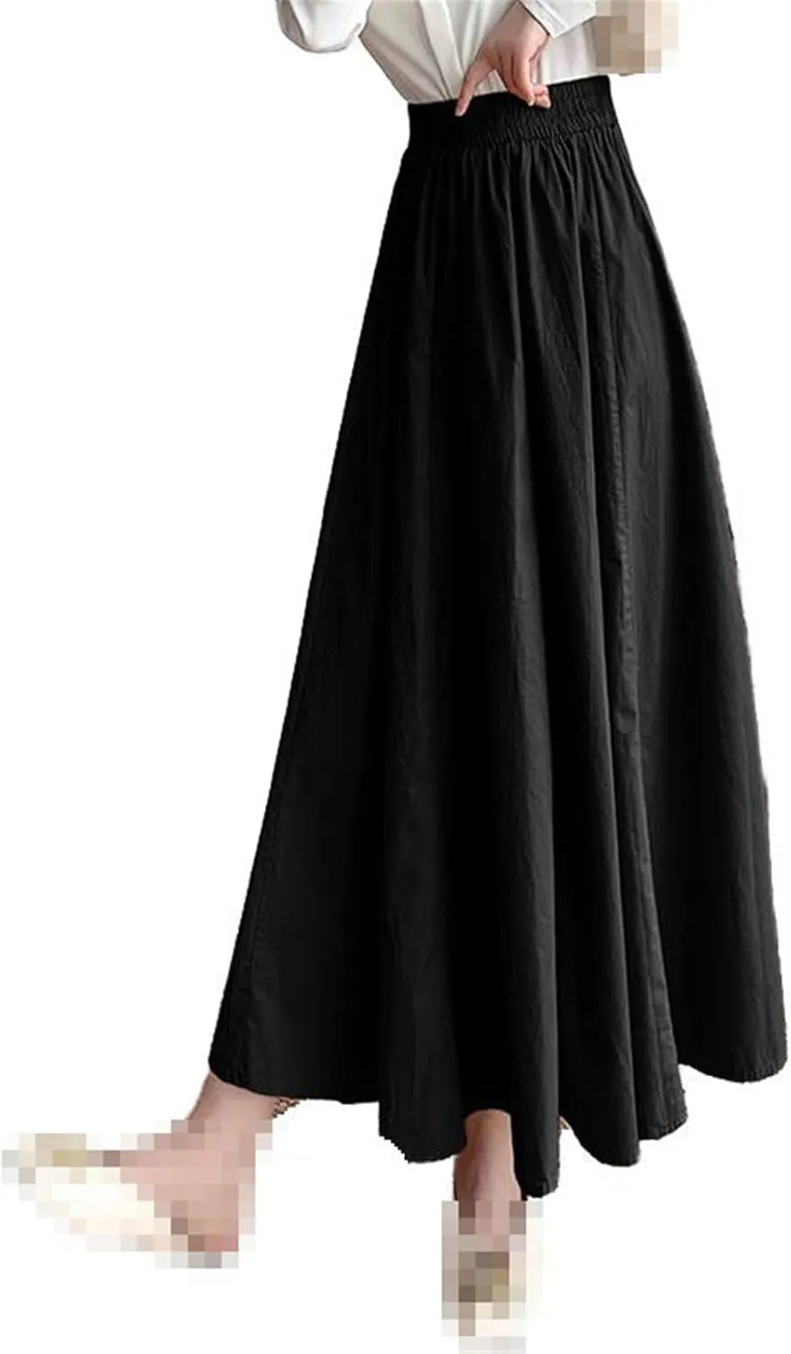 Mid-Length high-Waist A-line Pencil Skirt for Women,Slit Long Skirt