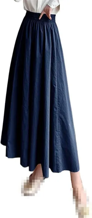 Mid-Length high-Waist A-line Pencil Skirt for Women,Slit Long Skirt