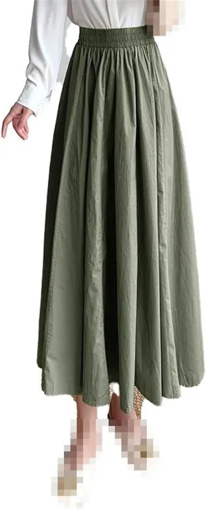 Mid-Length high-Waist A-line Pencil Skirt for Women,Slit Long Skirt