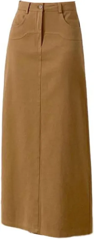 Mid-Length high-Waist Denim Skirt for Women,Spring,Office A-line Pencil Skirt with Slit