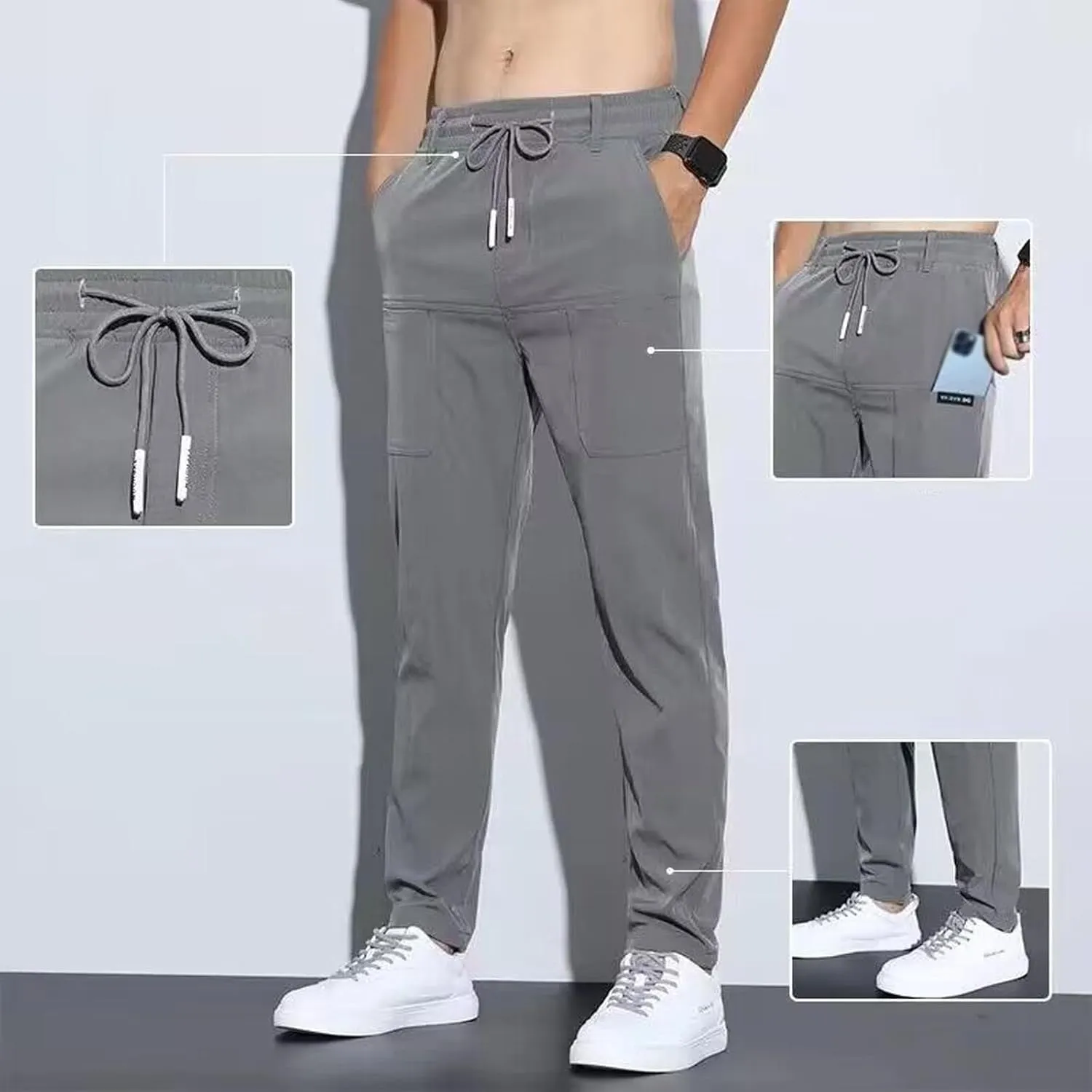 Multipants-High Stretch Multi-Pocket Durable Cargo Pants, Men's Stretch Cargo Pants, Lightweight Comfy Cargo Pants