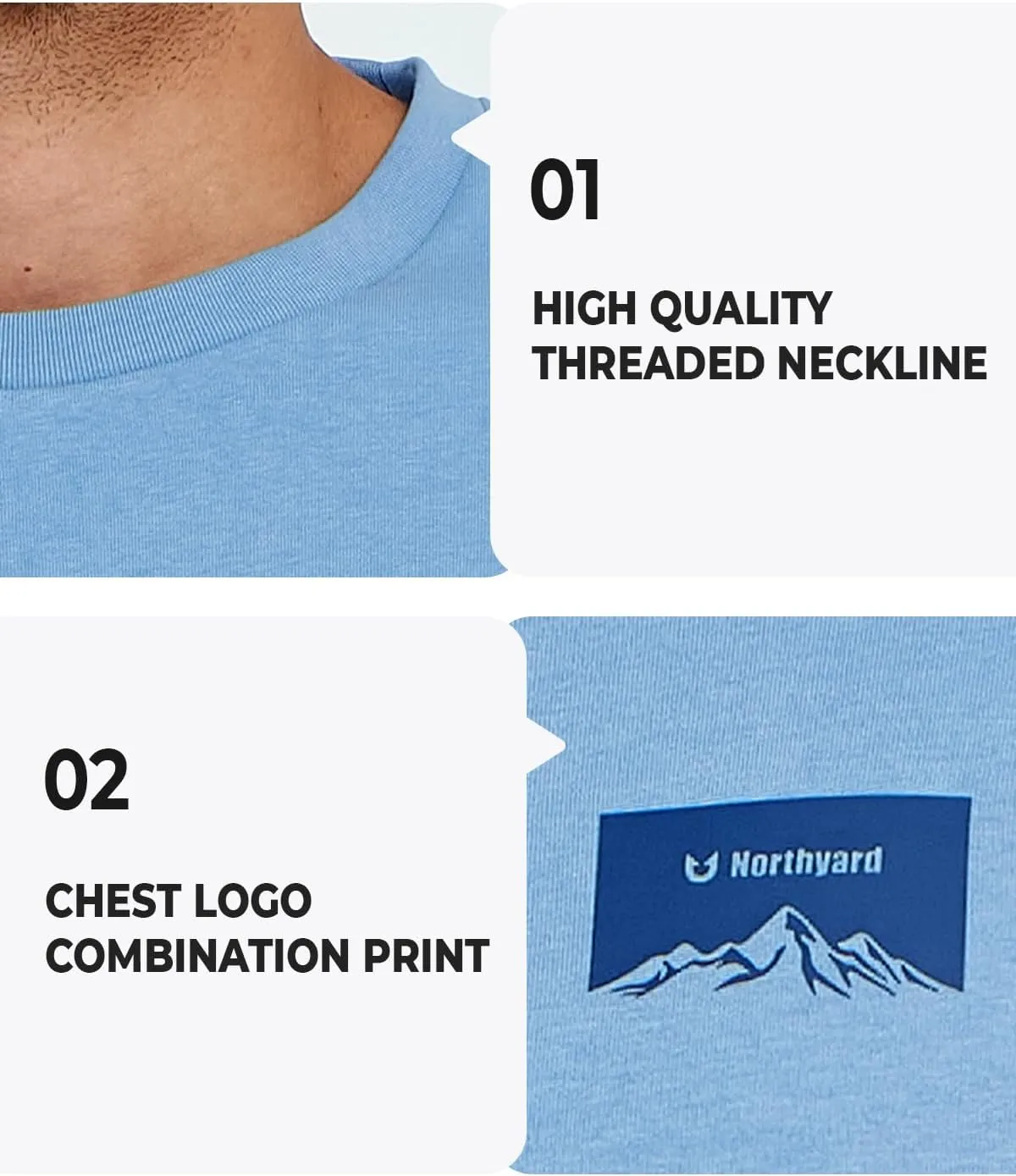 NORTHYARD Men's Heavyweight Cotton T-Shirts Crewneck Short Sleeve Fashion Casual Shirts for Men