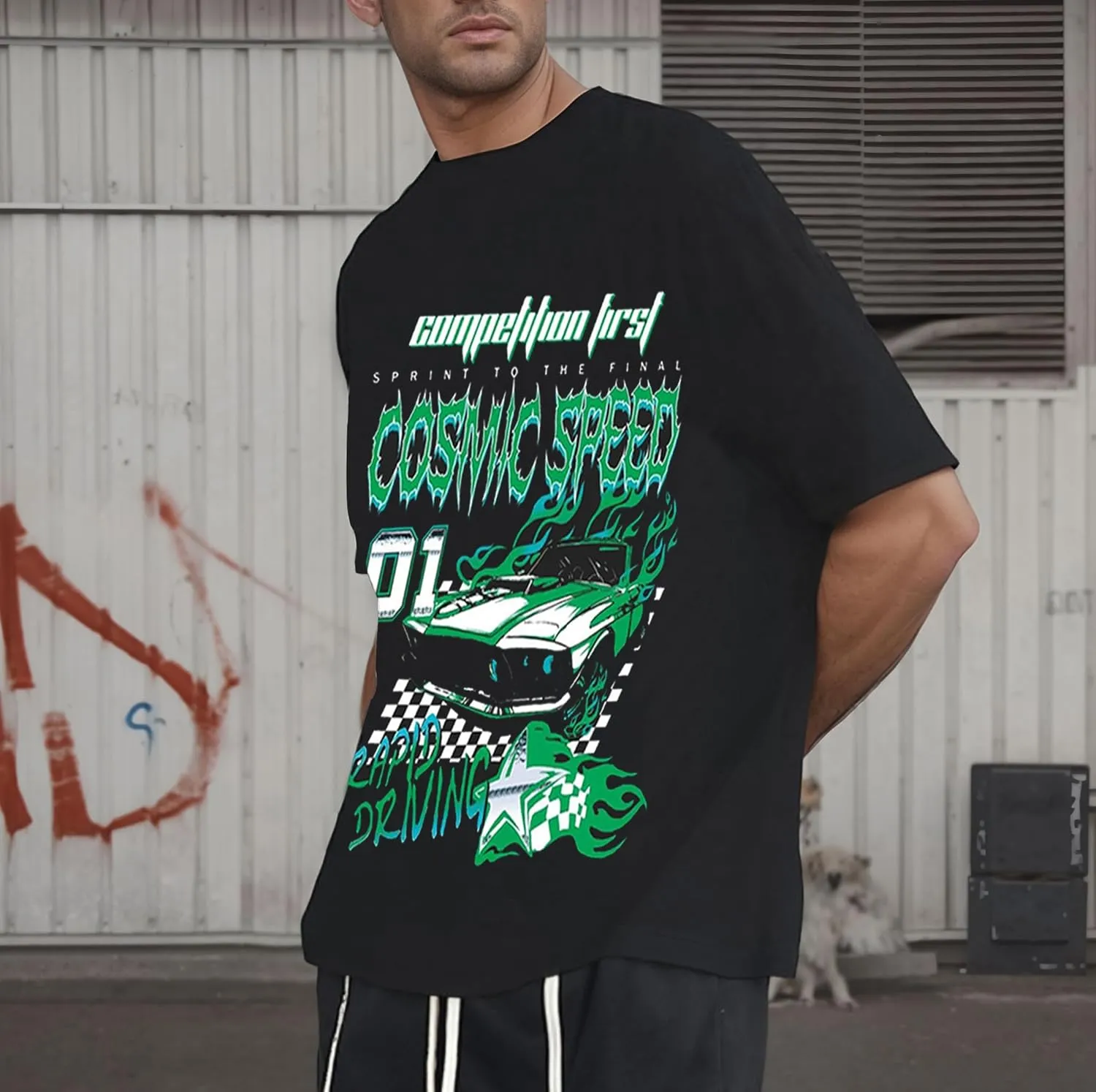 Oversized Graphic Tees Men Vintage Y2K Print Shirts Streetwear Unisex Harajuku T-Shirts