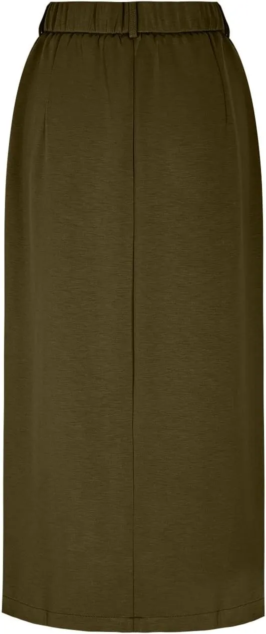 Pencil Skirt for Women Front Slit High Waist Skirts Business Casual Skirts Midi Bodycon Skirts for Office Wear Trendy