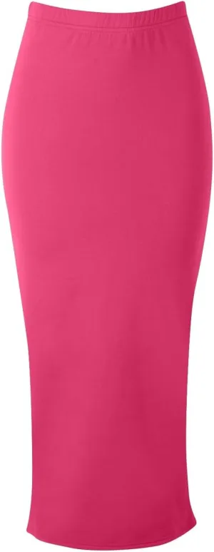 Pencil Skirt for Women Stretch High Waist Below Knee Bodycon Skirts Back Slit Hemline Business Casual Solid Skirts