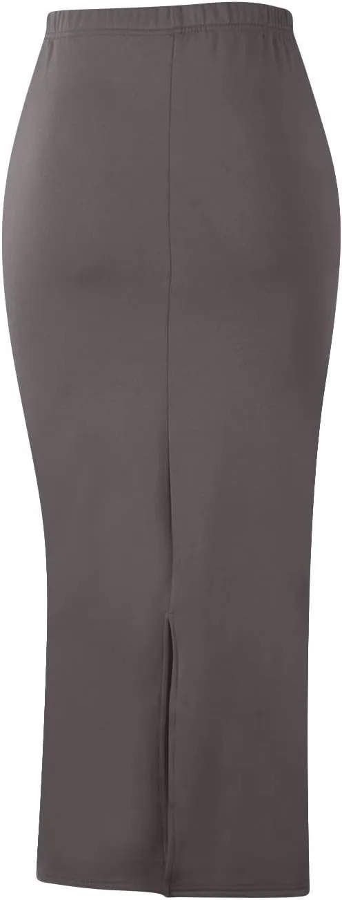 Pencil Skirt for Women Stretch High Waist Below Knee Bodycon Skirts Back Slit Hemline Business Casual Solid Skirts
