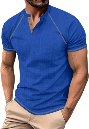 Pique Polo Shirts for Men 2025 Stylish Fitted Raglan Muscle T-Shirts Retro Moisture Wicking Sport Workout Tee Tops