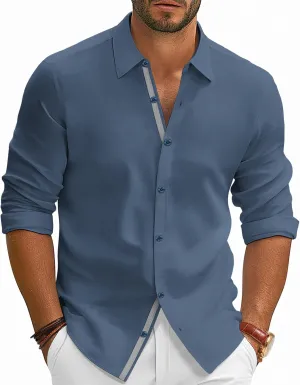 PJ PAUL JONES Mens Dress Shirts Wrinkle Free Stretch Button Down Shirt Casual Long Sleeve Business Shirts