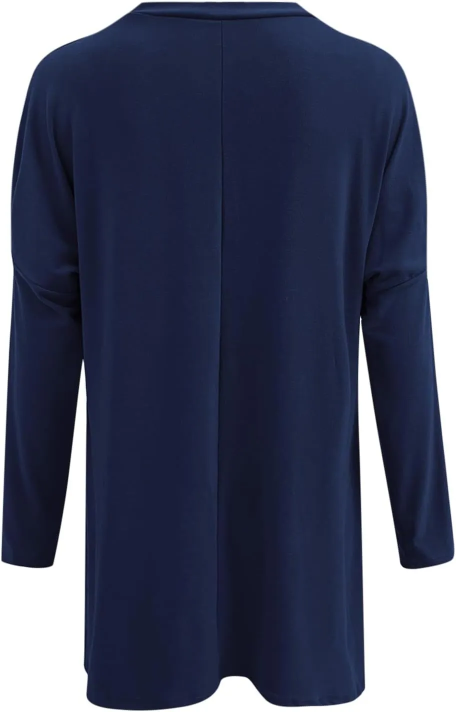 Plus Size T Shirts for Women Long Sleeve Round Neck Loose Fit Long T-Shirts with Two Side Pockets Spring Summer Tops