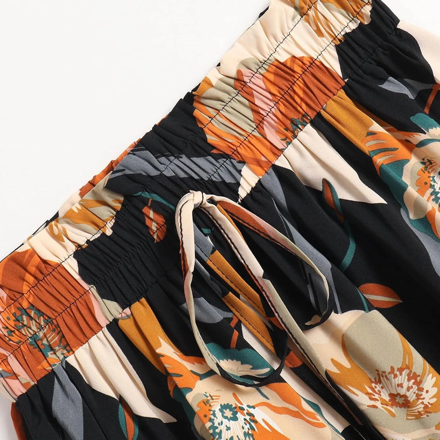 Rvidbe Summer Skirts for Women 2025,Women's Boho Floral Midi Skirt Elastic High Waisted Swing A-Line Tiered Beach Long Skirts