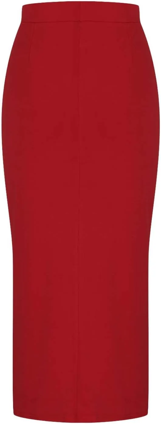 Side Slit Maxi Pencil Skirts for Women High Waist Slim Bodycon Stretch Elegant Long Skirt Party Club Night Out Skirt