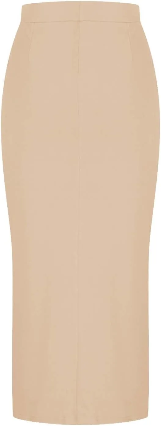 Side Slit Maxi Pencil Skirts for Women High Waist Slim Bodycon Stretch Elegant Long Skirt Party Club Night Out Skirt