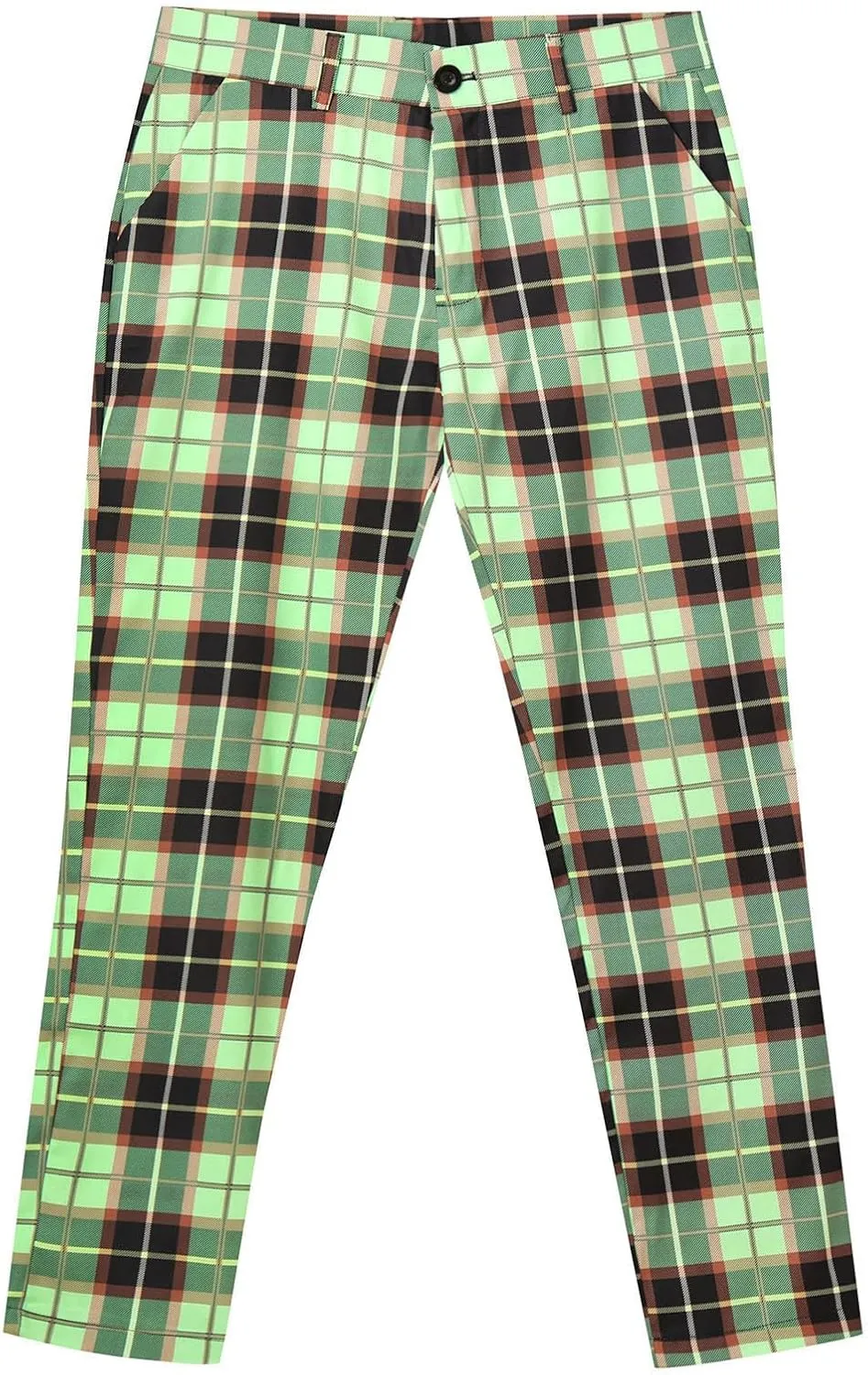 Suit Pants for Men's,Fashion Plaid Tweed Stretch Dress Pants Work Slacks Skinny Slim Fit Dress Trousers