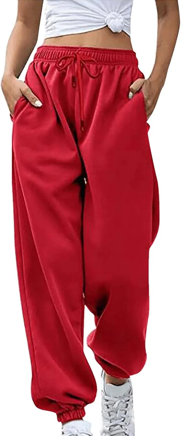 Sweatpants Women Baggy Drawstring Cinch Bottom Pants High Waisted Jogger Pants Workout Cargo Pants Lounge Trousers