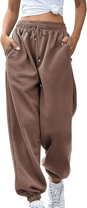 Sweatpants Women Baggy Drawstring Cinch Bottom Pants High Waisted Jogger Pants Workout Cargo Pants Lounge Trousers
