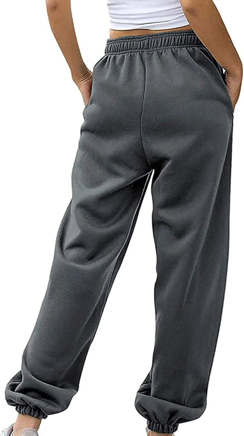 Sweatpants Women Baggy Drawstring Cinch Bottom Pants High Waisted Jogger Pants Workout Cargo Pants Lounge Trousers