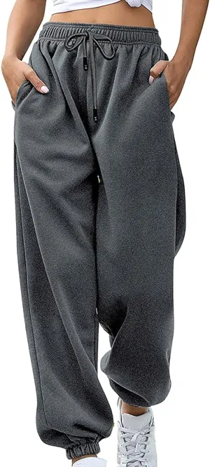 Sweatpants Women Baggy Drawstring Cinch Bottom Pants High Waisted Jogger Pants Workout Cargo Pants Lounge Trousers