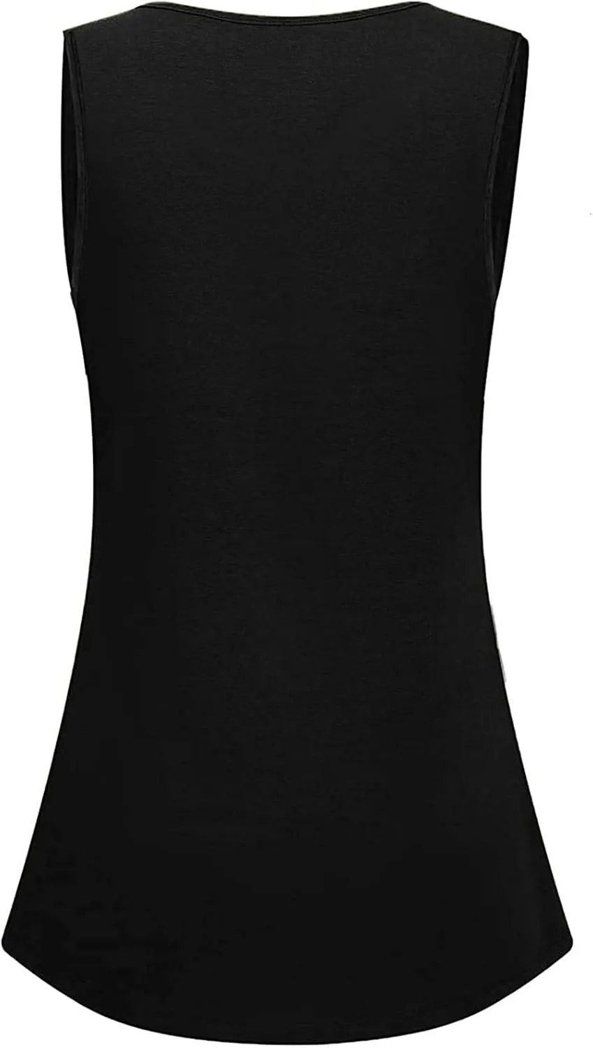 Tank Top for Women, Plus Size Sleeveless Tunic Tops Fashion Lace Patchwork Summer Blouses Crewneck Ruched Solid Shirt