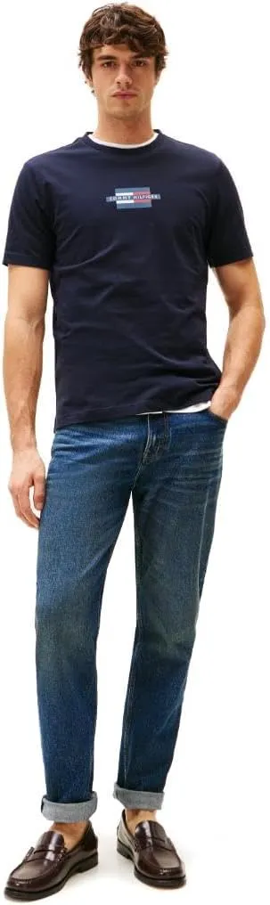 Tommy Hilfiger Men's Short Sleeve Cotton Graphic T-Shirts with Printed Logo