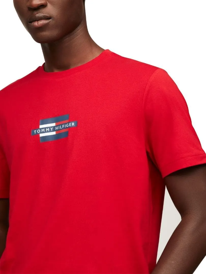 Tommy Hilfiger Men's Short Sleeve Cotton Graphic T-Shirts with Printed Logo