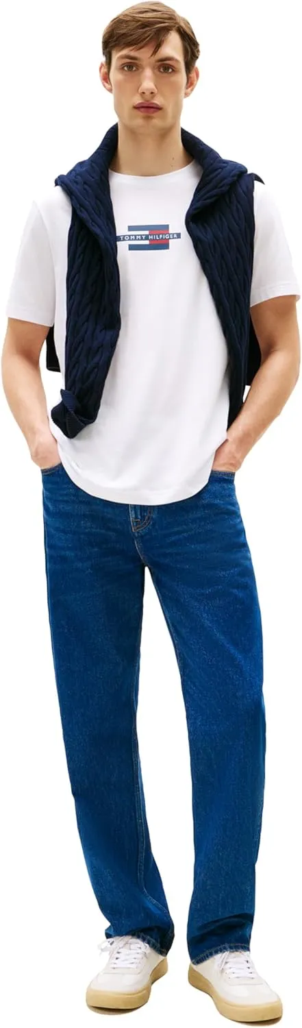 Tommy Hilfiger Men's Short Sleeve Cotton Graphic T-Shirts with Printed Logo