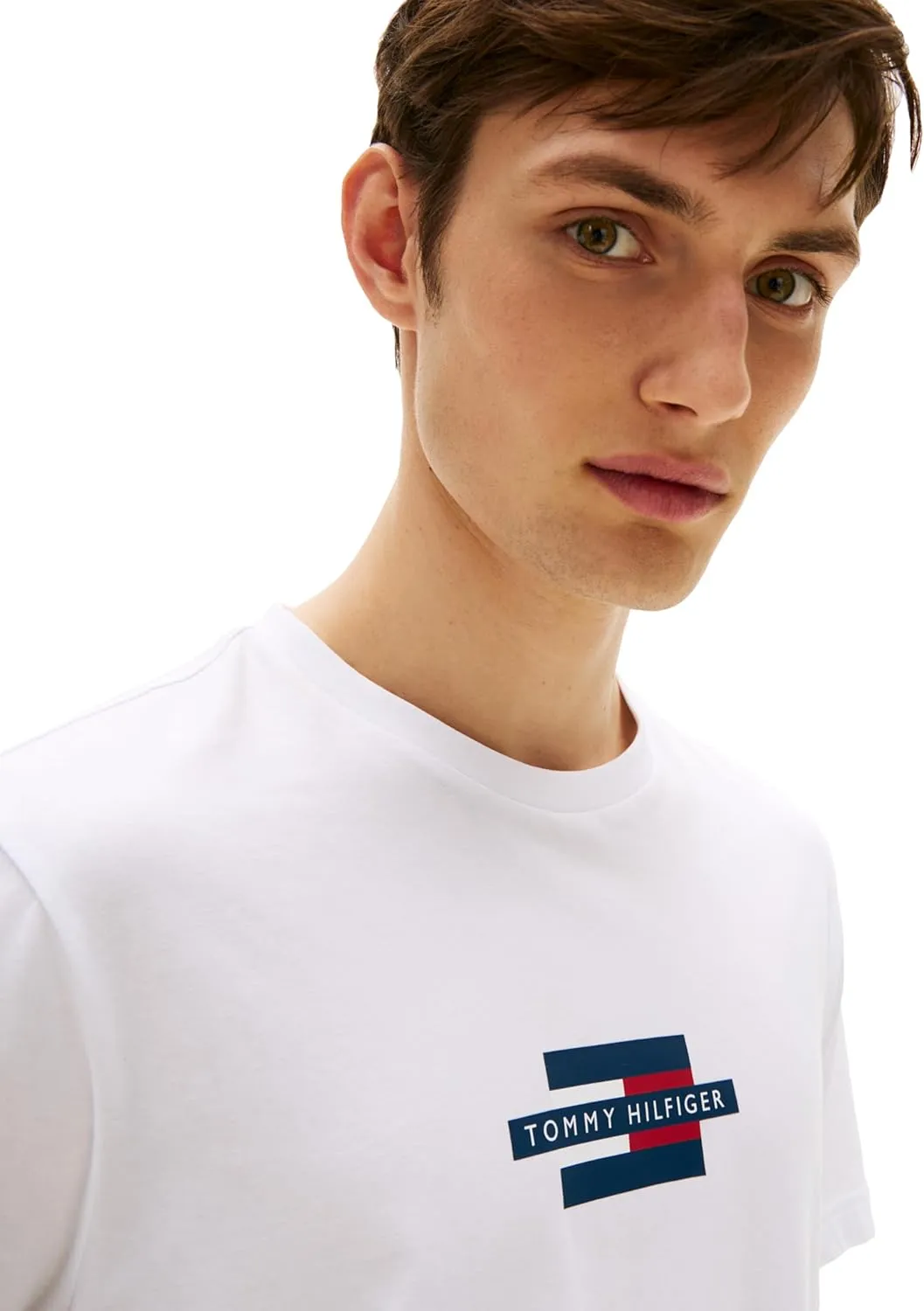 Tommy Hilfiger Men's Short Sleeve Cotton Graphic T-Shirts with Printed Logo