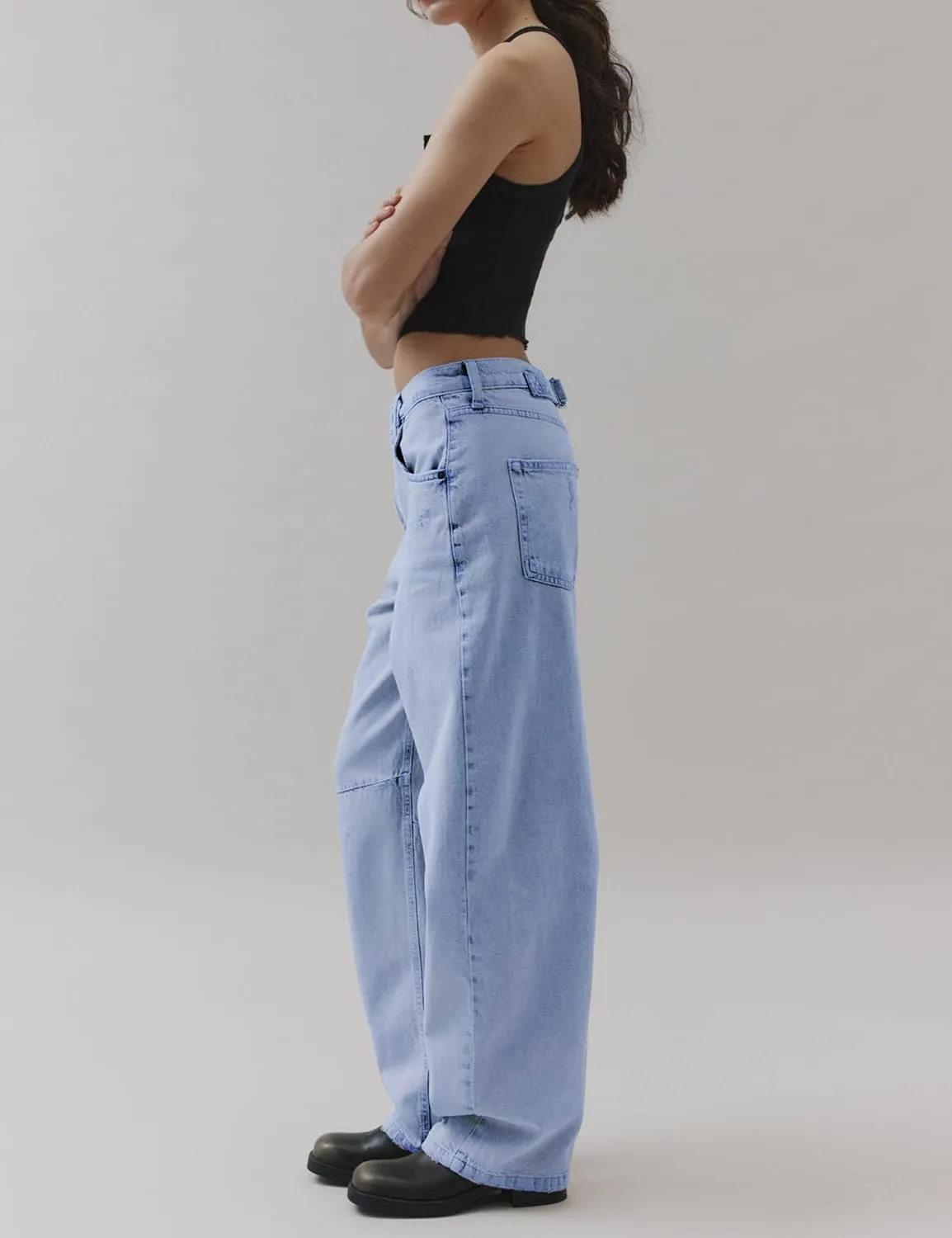 TQD Womens Jeans Straight Leg High Waisted Jeans for Women Trendy Baggy Boyfriend Denim Pants with Back Buckle Loose Fit