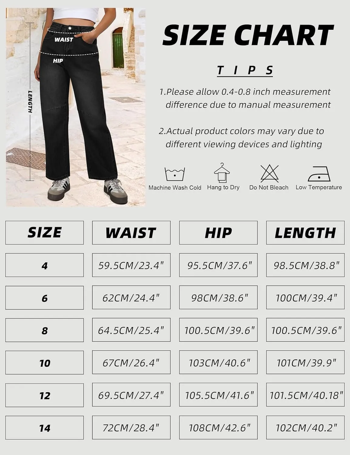 TQD Womens Jeans Straight Leg High Waisted Jeans for Women Trendy Baggy Boyfriend Denim Pants with Back Buckle Loose Fit