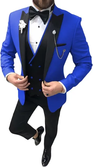 Tuxedo for Men 3 Piece Suit Slim Fit Tuxedo Suit Wedding Prom Suit Fashion Formal with Tie