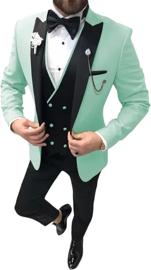 Tuxedo for Men 3 Piece Suit Slim Fit Tuxedo Suit Wedding Prom Suit Fashion Formal with Tie