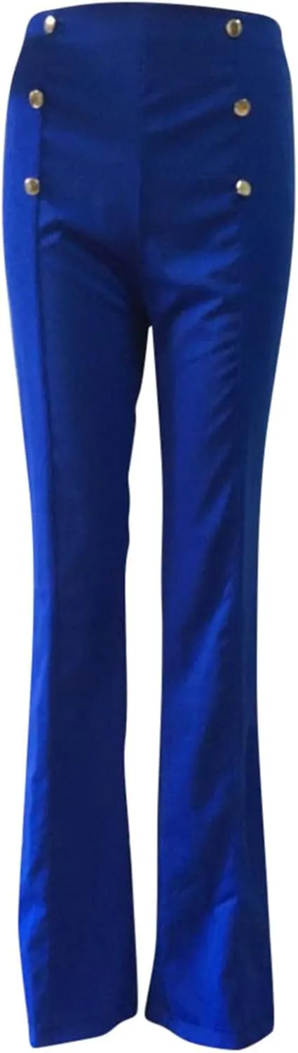 Uillui Dress Pants for Women Business Casual Straight Leg Trouser Dressy High Waist Button Wide Leg Bootleg Pant Work Slacks