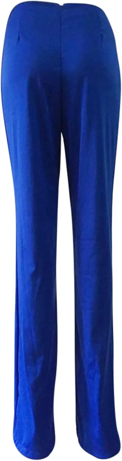 Uillui Dress Pants for Women Business Casual Straight Leg Trouser Dressy High Waist Button Wide Leg Bootleg Pant Work Slacks