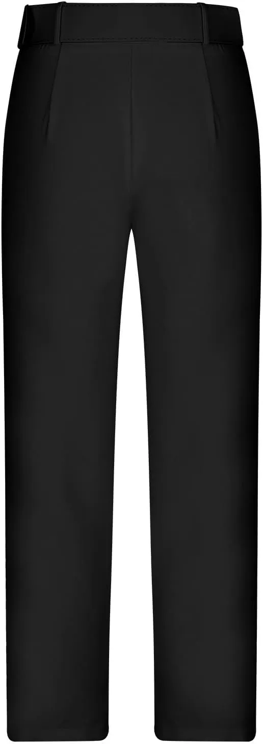 Uillui Dress Suit Pants for Women Business Casual Straight Leg Trouser Dressy High Waist Office Work Pant Slacks with Belted