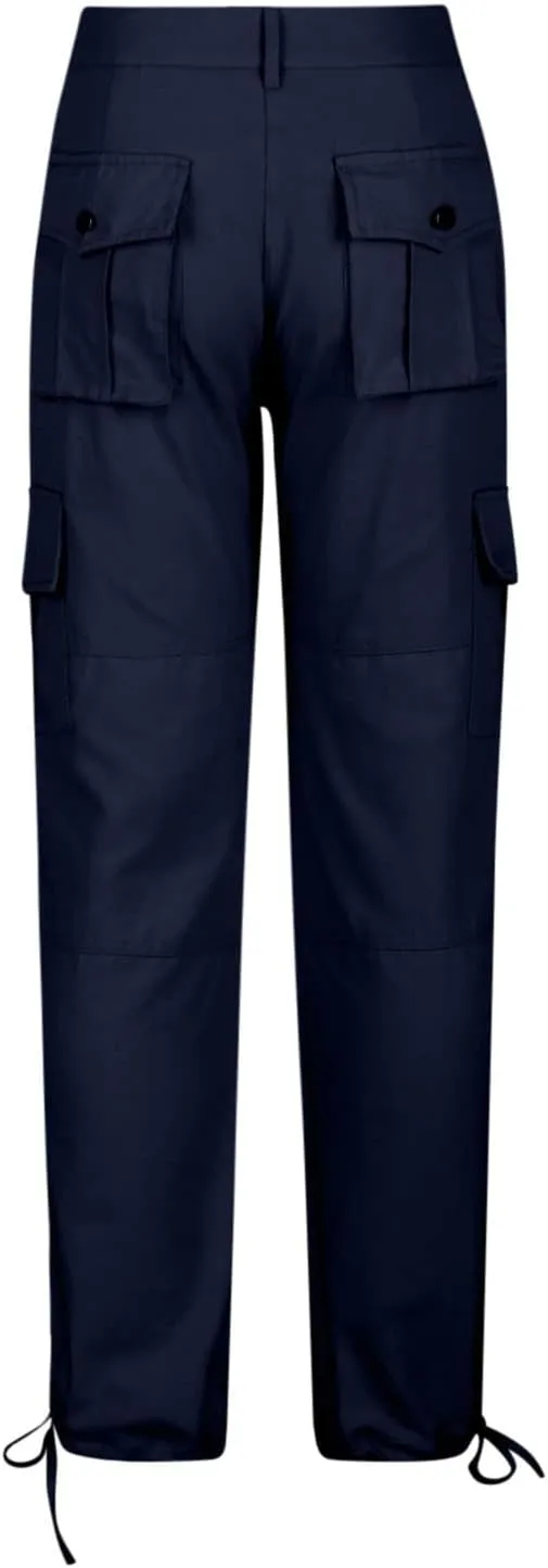 Uillui Military Women Cargo Pants Ripstop Multi-Pockets Corset Leg Bootleg Pant Low Waist Outdoor Hiking Tactical Cargo Pant