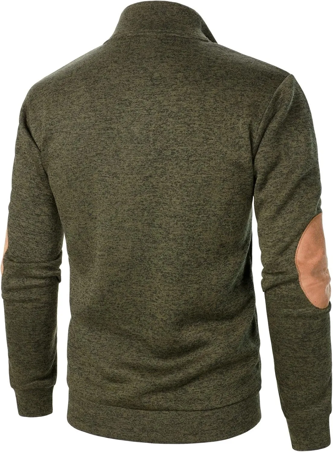 Vintage Polo Sweatshirt for Men 2024 Trendy Stand Collar Long Sleeve Patterned Pullover Elbow Patch Button Casual Top