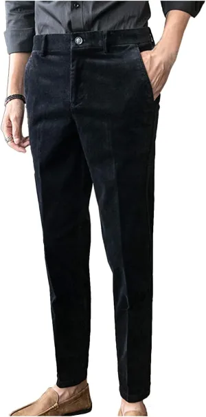 Wemaliyzd Men's Premium Casual Corduroy Suit Pants Straight Leg Trousers