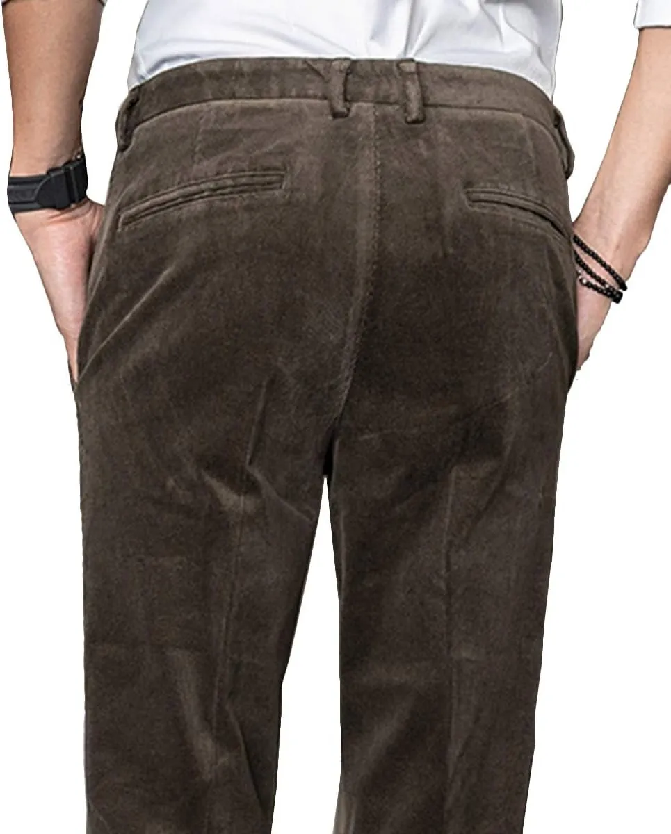 Wemaliyzd Men's Premium Casual Corduroy Suit Pants Straight Leg Trousers