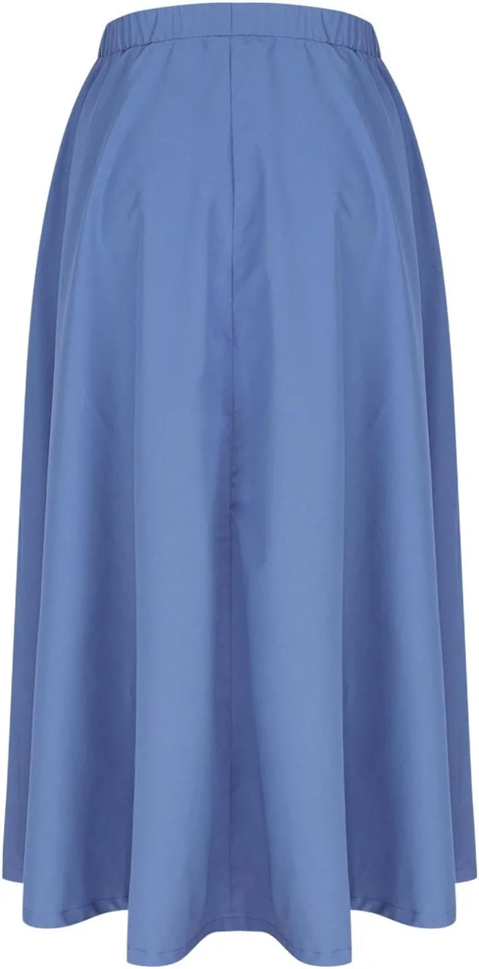 Women Casual Summer Lightweight A Line Skirts Elastic Waist Midi Skirt Beach Holiday Half Dress 2025 Trendy