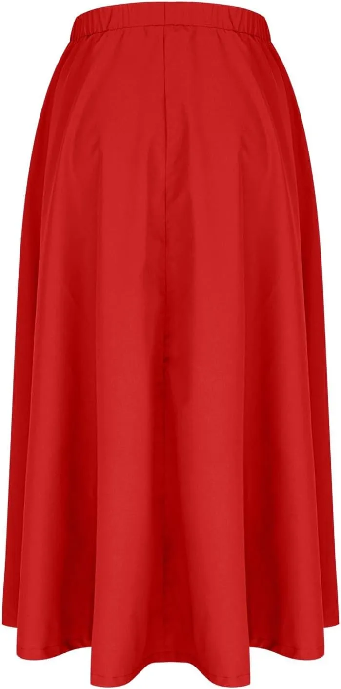 Women Casual Summer Lightweight A Line Skirts Elastic Waist Midi Skirt Beach Holiday Half Dress 2025 Trendy