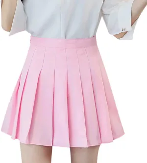 Women Cute Mini Pleated Skirt Summer Preppy Girl Y2k A-Line Skirts Casual Sexy High Waist Tennis Skater Short Skirt